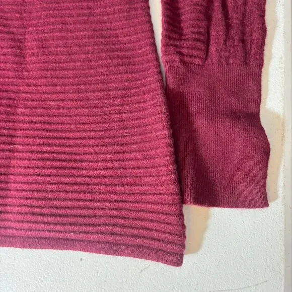 Obermeyer Women's Dolly Cashmere Blend 1/2 Zip Sweater L Maroon Long Sleeve - Picture 4 of 16